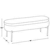 Lumi Source Chloe contemporary glam storage bench with plush upholstered seat and sleek modern design.