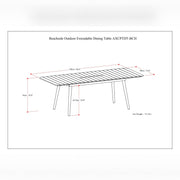 Simpli-Home Beachside outdoor extendable dining table in light teak with open extensions and sturdy wooden construction.