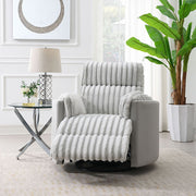 Emee - Glider Recliner With Swivel - Gray Corduroy - R&R Furniture Gallery (Fountain Valley, CA)