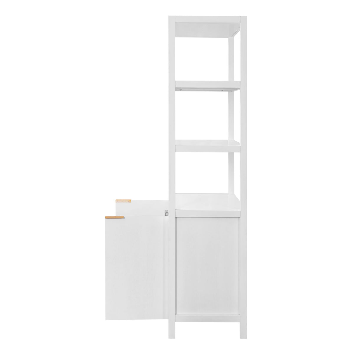 Modern Tall Storage Bookcase Cabinet With 2 Open Shelves & Double Doors