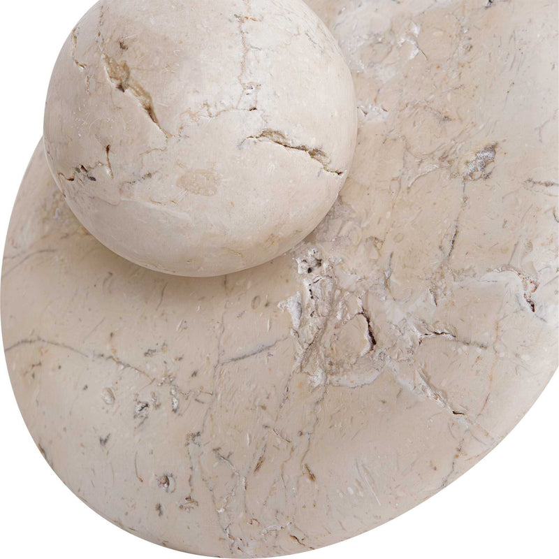 Quarried Stone - Indoor-Outdoor Sculptures (Set of 2) - White / Yellow