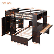 DreamHaus loft bed with twin standalone bed, shelves, desk, and wardrobe, showcasing a modern multi-functional bedroom setup.