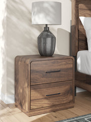 Fortlorn - Two Drawer Night Stand - Walnut Brown - R&R Furniture Gallery (Fountain Valley, CA)