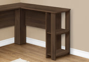 Computer Desk, Home Office, Corner, Storage Shelves, L Shape, Laptop, Contemporary & Modern - Walnut - R&R Furniture Gallery (Fountain Valley, CA)