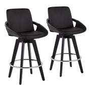 Pair of Lumi Source Cosmo contemporary fixed height counter stools with swivel, round footrest, and modern design.