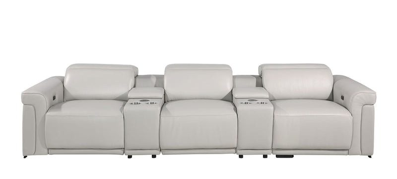 1126 - 5-Piece Modular Power Reclining Sofa In With 3 Power Recliners & Power Headrests
