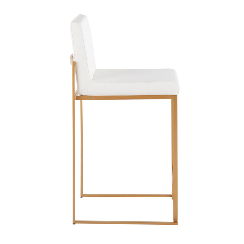 Lumi Source Fuji contemporary high back stylish counter stool with sleek design, upholstered seat, and modern metal legs.