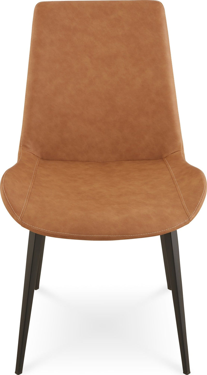 Nicoya Upholstered Dining Chair in Buckskin Synthetic Leather and Black