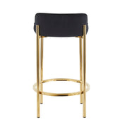 Lumi Source Chloe contemporary counter stool set of 2 with sleek modern design and wooden legs, ideal for kitchen or bar area.