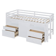 Loft Bed With 4 Drawers, Underneath Cabinet And Shelves - R&R Furniture Gallery (Fountain Valley, CA)