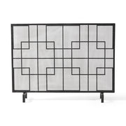 Modern single panel iron fireplace screen by Noble House featuring a sleek design to protect and decorate your fireplace.