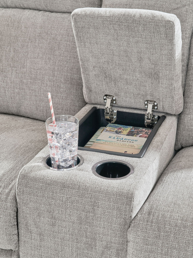 Barnsana - Dbl Power Reclining Loveseat With Console - R&R Furniture Gallery (Fountain Valley, CA)