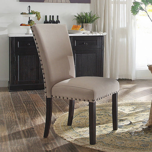Nolan - Side Chair (Set of 2) - Linen & Salvage Dark Oak - R&R Furniture Gallery (Fountain Valley, CA)