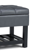 Saxon - Upholstered Transitional Storage Ottoman Bench - R&R Furniture Gallery (Fountain Valley, CA)