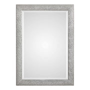 Uttermost Mossley metallic silver wall mirror with a sleek, modern frame ideal for contemporary interior decor.