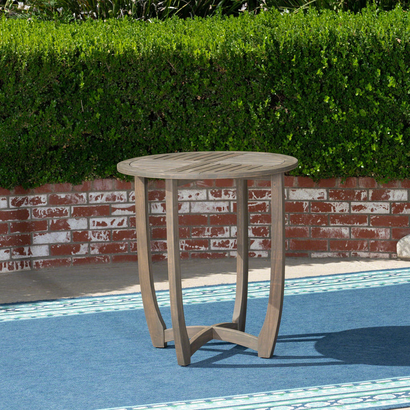 Hermosa - Rustic Circular Bistro Table - Gray - R&R Furniture Gallery (Fountain Valley, CA)