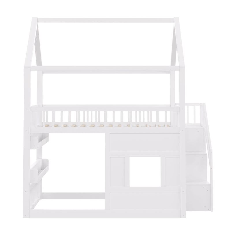 House Bed With Built-In LED Shelf Light