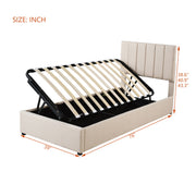 Upholstered Platform Bed With A Hydraulic Storage System - R&R Furniture Gallery (Fountain Valley, CA)