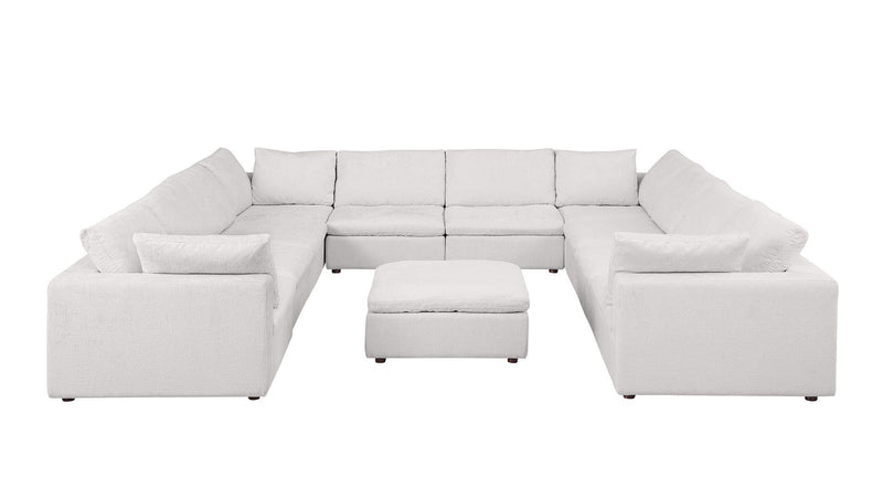 1100 - 11-Piece U-Shaped Sectional In Italian Fabric - Pearl