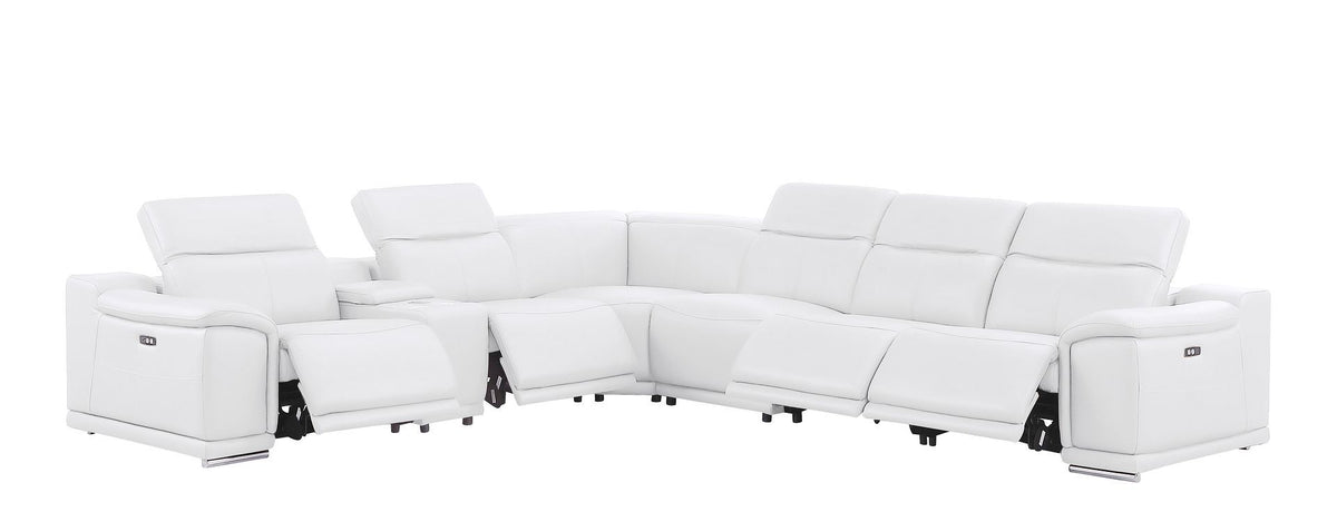 2679 - 7-Piece L-Shaped Power Reclining Sectional In Genuine Leather (4 Recliners)