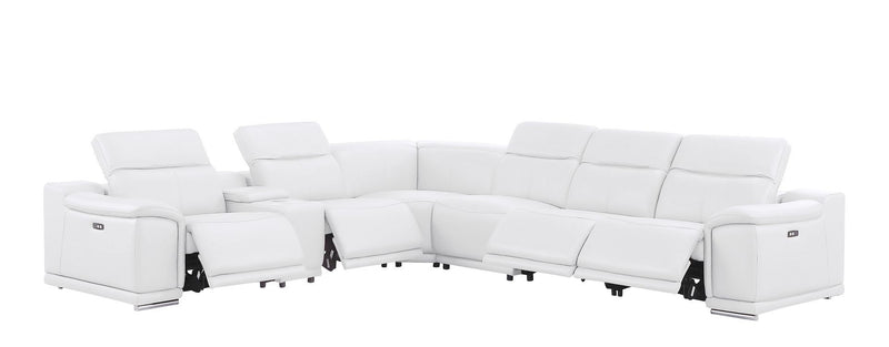 2679 - 7-Piece L-Shaped Power Reclining Sectional In Genuine Leather (4 Recliners)