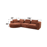 Aceso - Sectional Sofa With 4 Pillows - Rust Brown Chenille - R&R Furniture Gallery (Fountain Valley, CA)