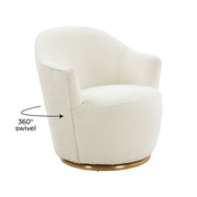Skyla - Boucle Swivel Chair - Beige - R&R Furniture Gallery (Fountain Valley, CA)