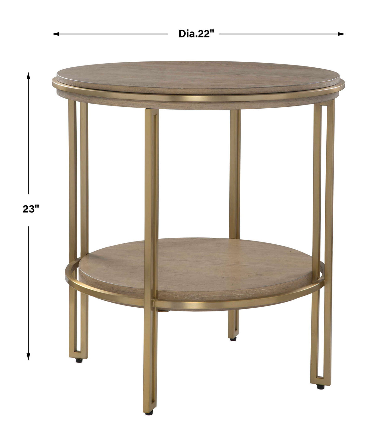 Elise - Round Brass Side Table