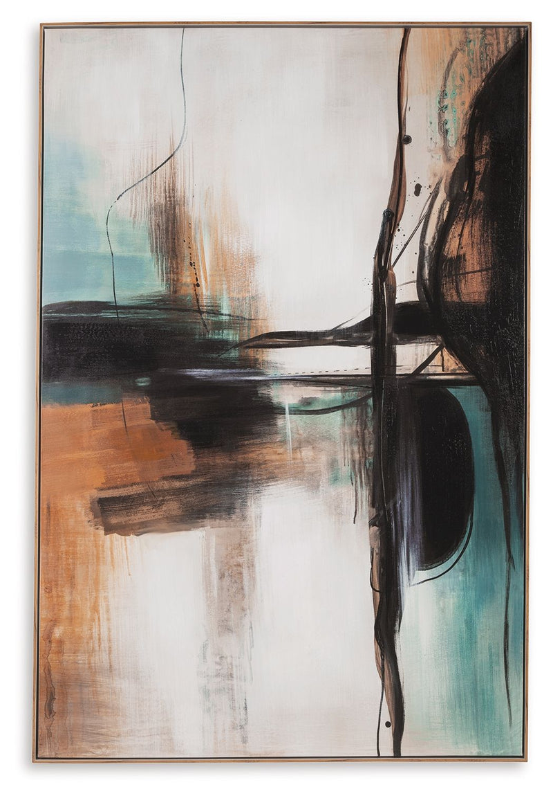 Brunonia - Wall Art - Teal / Orange / Black - R&R Furniture Gallery (Fountain Valley, CA)