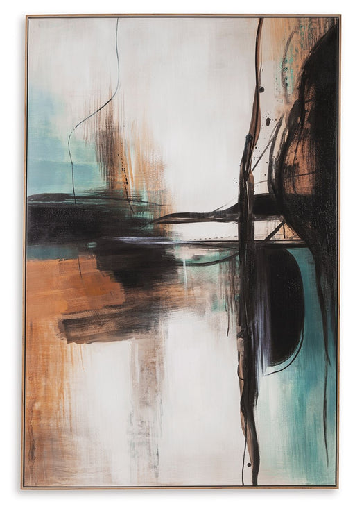 Brunonia - Wall Art - Teal / Orange / Black - R&R Furniture Gallery (Fountain Valley, CA)