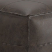 Sheffield - Square Pouf - Distressed Dark Brown - R&R Furniture Gallery (Fountain Valley, CA)