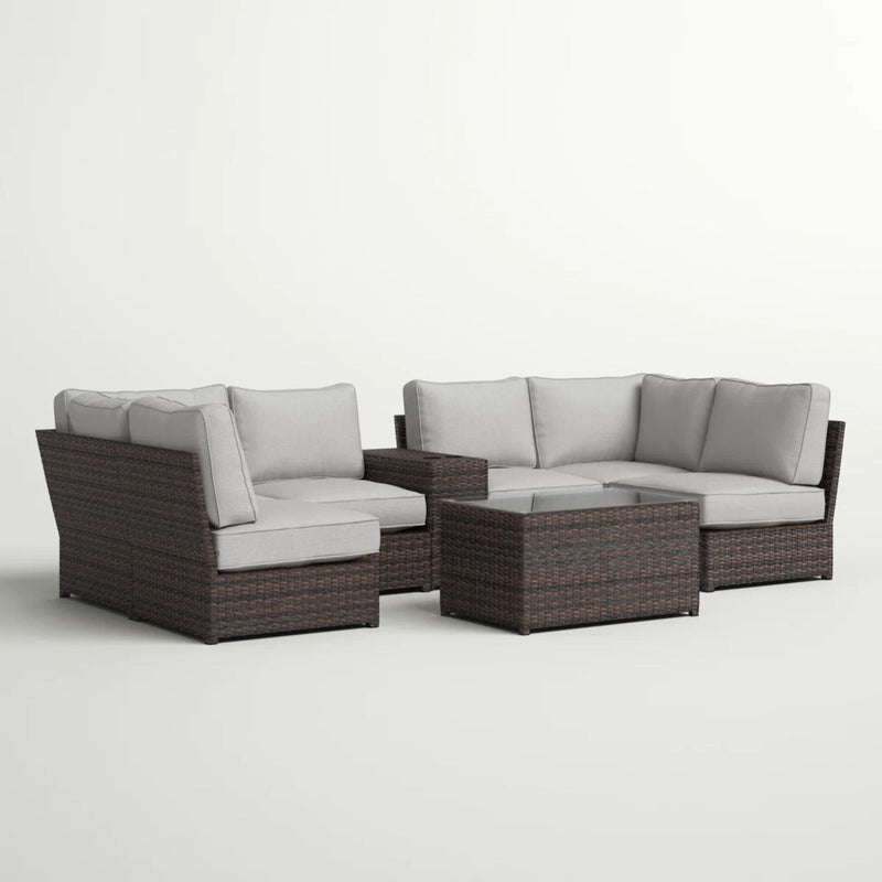 Stylish Modular Wicker Patio Seating Group - R&R Furniture Gallery (Fountain Valley, CA)