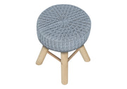 Ottoman, Pouf, Footrest, Foot Stool, Round, Natural Wood Legs, Contemporary, Modern - R&R Furniture Gallery (Fountain Valley, CA)