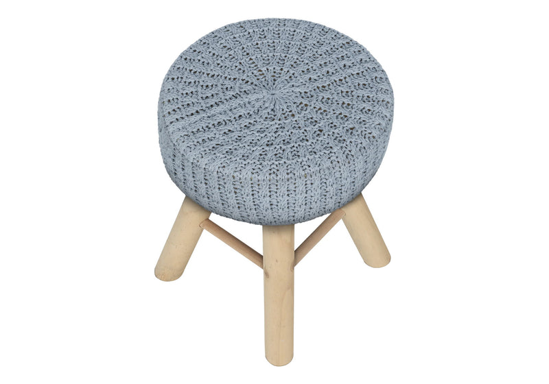 Ottoman, Pouf, Footrest, Foot Stool, Round, Natural Wood Legs, Contemporary, Modern - R&R Furniture Gallery (Fountain Valley, CA)