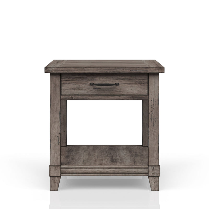 End Table With Storage Drawer Usn - Gray - R&R Furniture Gallery (Fountain Valley, CA)