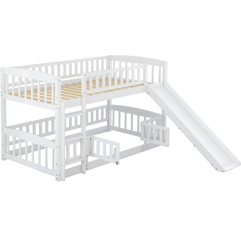 Low Bunk Bed With Slide, Fence And Ladder - R&R Furniture Gallery (Fountain Valley, CA)
