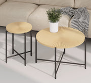 Radial - Pattern Coffee And End Table Set Waterproof Cover, Distressed Cylindrical Design (Set of 2) - R&R Furniture Gallery (Fountain Valley, CA)