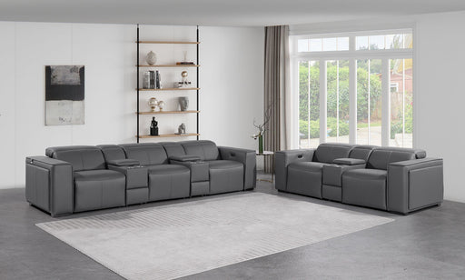 1224 - 8-Piece Modular Power Reclining Sofa & Loveseat Set In With 5 Power Recliners & Power Headrests - R&R Furniture Gallery (Fountain Valley, CA)