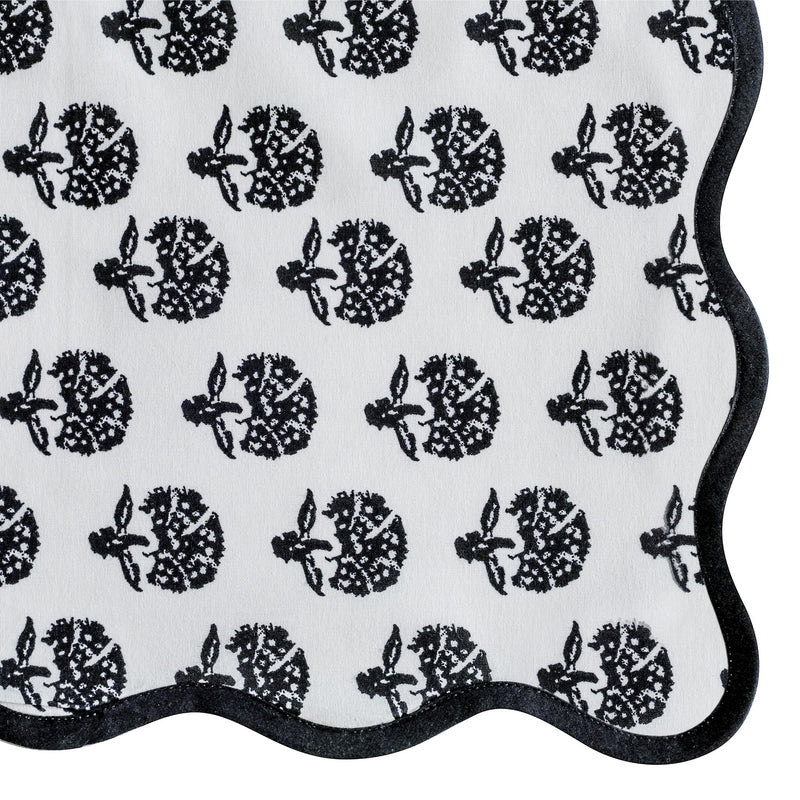 Crissy - Cotton Canvas Printed Napkins (Set of 4) - Black Vintage Floral