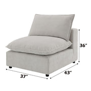 Marisa - Modular Armless Chair - Beige Boucle - R&R Furniture Gallery (Fountain Valley, CA)