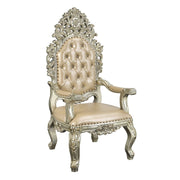 Sorina - Arm Chair (Set of 2) - Synthetic Leather & Antique Gold - R&R Furniture Gallery (Fountain Valley, CA)