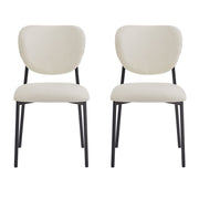 Modern Upholstered Dining Chairs With Metal Legs (Set of 2) - Beige - R&R Furniture Gallery (Fountain Valley, CA)