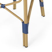 Outdoor Rattan And Aluminum French Armless Bistro Chairs Set - Navy Blue - R&R Furniture Gallery (Fountain Valley, CA)