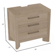 3 Drawer Nightstand - Tan - R&R Furniture Gallery (Fountain Valley, CA)