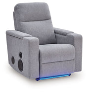 Pineland - Glider Power Recliner With Audio System - Pewter - R&R Furniture Gallery (Fountain Valley, CA)