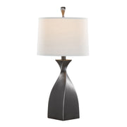 Set of two Lumi Source Curvo contemporary polyresin table lamps with sleek, curved design and modern aesthetic.