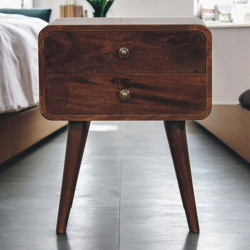 Curved Nightstand, - R&R Furniture Gallery (Fountain Valley, CA)