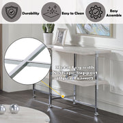 Brecon - Sofa Table - White Oak & Chrome - R&R Furniture Gallery (Fountain Valley, CA)