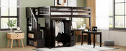 Loft Bed With Stairs, Bookshelf, Drawers, Desk & Wardrobe, Space Saving Multifunctional Furniture - R&R Furniture Gallery (Fountain Valley, CA)