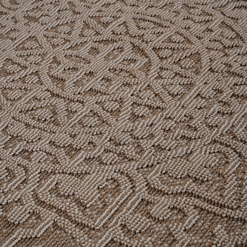 Guros - 8' X 10' Medallion Indoor / Outdoor Area Rug - Beige - R&R Furniture Gallery (Fountain Valley, CA)